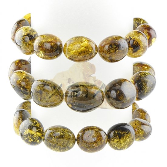 Olive green Baltic amber bracelet